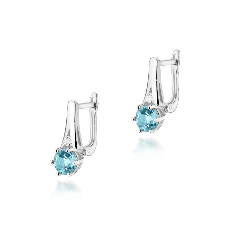 585 gold flower earrings with a 0.20ct diamond GoldJewellery
