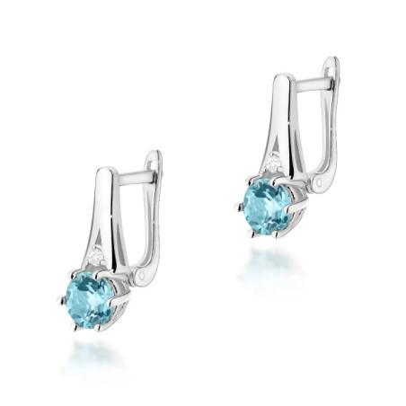 585 gold flower earrings with a 0.20ct diamond GoldJewellery