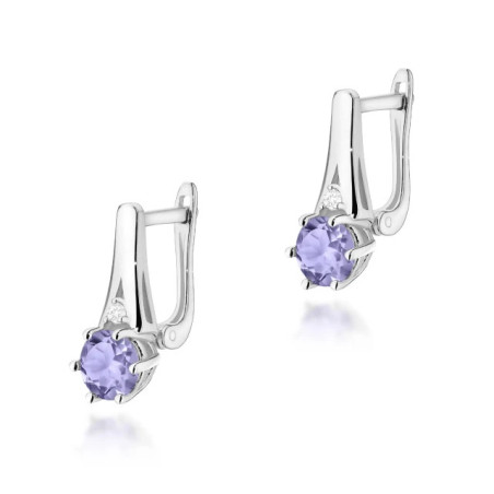 585 gold flower earrings with a 0.20ct diamond GoldJewellery