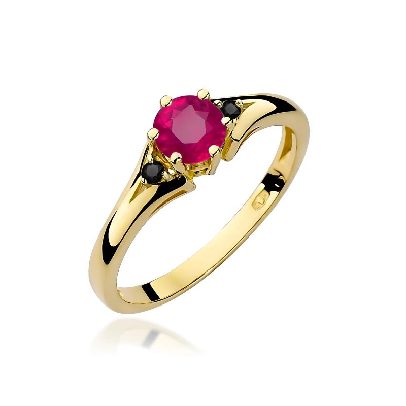 585 gold ring with a 0.50ct diamond with a certificate GoldJewellery