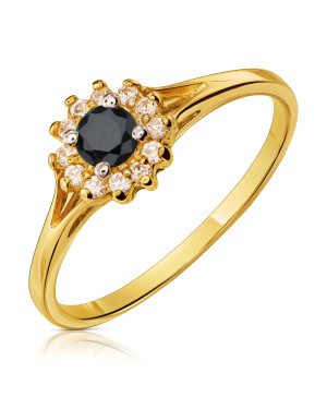 Black stone engagement ring