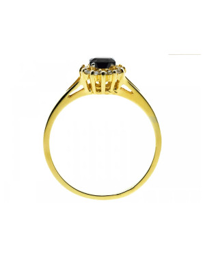 Black stone engagement ring