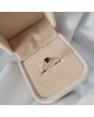 Black stone engagement ring