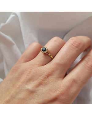 Black stone engagement ring