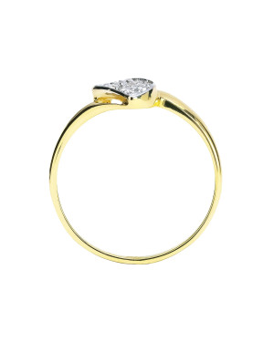 Ring with cubic zirconia delicate wave 14k