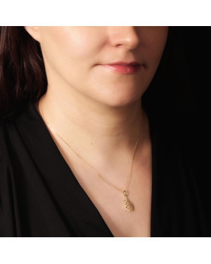 Fashionable gold pendant Filigree Drop 8k test