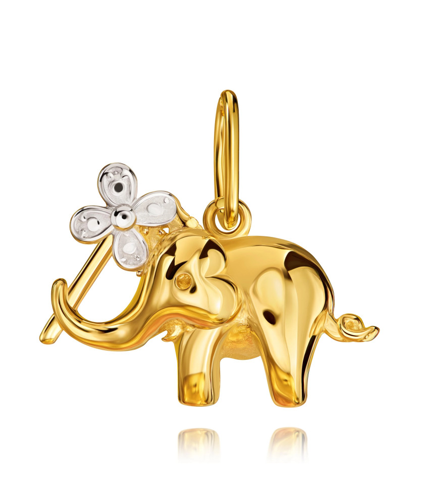 Fashionable gold pendant Elephant for luck 8k hallmark