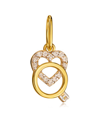Fashionable gold heart pendant and ring 8k test