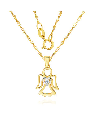 ANGEL Gold pendant blue stone