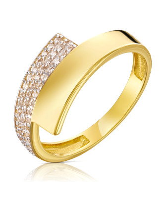 14k gold asymmetrical pattern ring