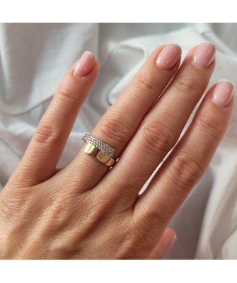 14k gold asymmetrical pattern ring