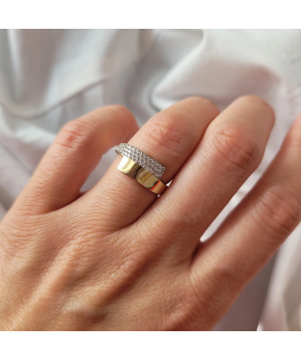 14k gold asymmetrical pattern ring