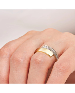 14k gold asymmetrical pattern ring