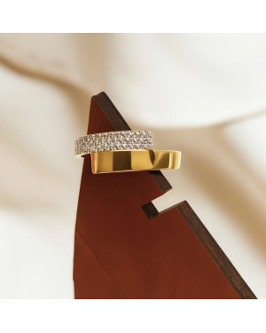 14k gold asymmetrical pattern ring