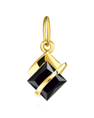 Gold pendant black Band 14k test