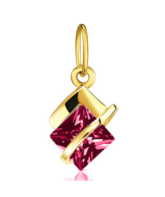 Gold ruby pendant Band 14k test