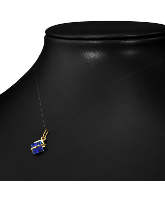 Gold sapphire pendant Band 14k test