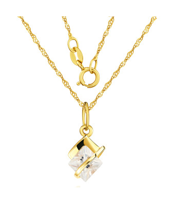 Gold white pendant Band 14k trial