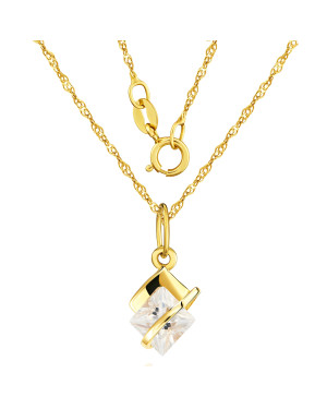 Gold white pendant Band 14k trial