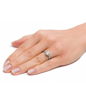 Silver ring with a large stone