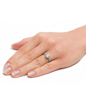 Silver ring with a large stone