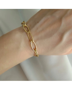 Gold-plated bracelet large diamond-cut links