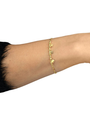 Gold-plated bracelet large links butterflies