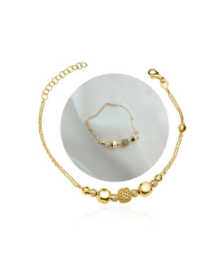 Gold-plated bracelet double chain openwork