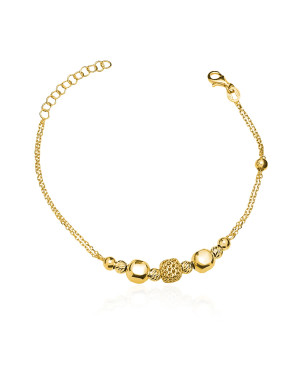 Gold-plated bracelet double chain openwork