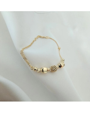 Gold-plated bracelet double chain openwork