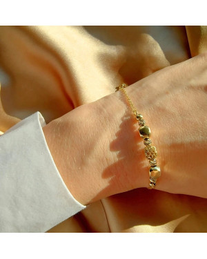 Gold-plated bracelet double chain openwork