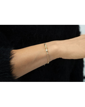 Gold-plated bracelet double chain openwork