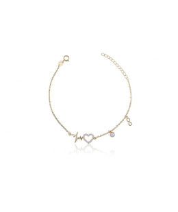 Gold-plated bracelet heart pulse infinity