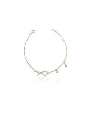 Gold-plated bracelet heart pulse infinity