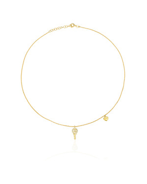 Gold-plated necklace heart key Lucky