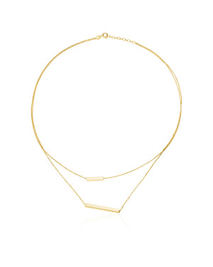Gold-plated double chain necklace