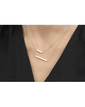 Gold-plated double chain necklace