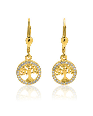 Gold-plated silver tree of life earrings