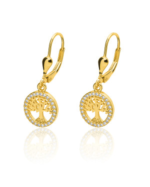 Gold-plated silver tree of life earrings
