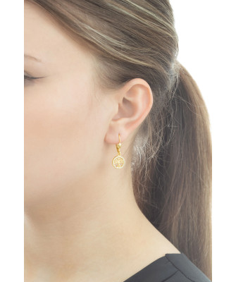 Gold-plated silver tree of life earrings