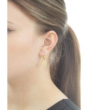 Gold-plated silver tree of life earrings