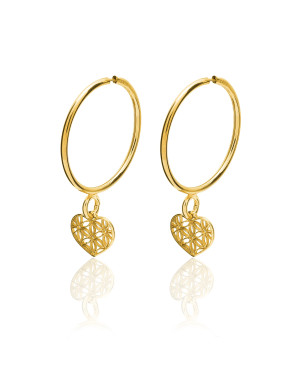 Gold-Plated Silver Heart Hoop Earrings