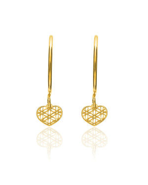 Gold-Plated Silver Heart Hoop Earrings