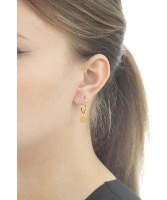 Gold-Plated Silver Heart Hoop Earrings