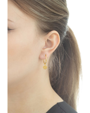 Gold-Plated Silver Heart Hoop Earrings