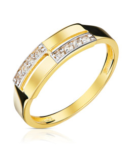 Double ring 14k white stones