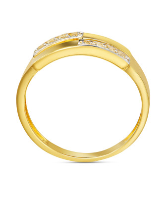 Double ring 14k white stones