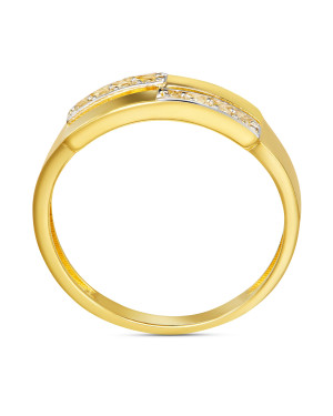 Double ring 14k white stones