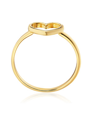 Gold ring heart 14k