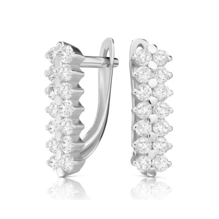 Gold earrings with cubic zirconia 333 | GoldJewellery